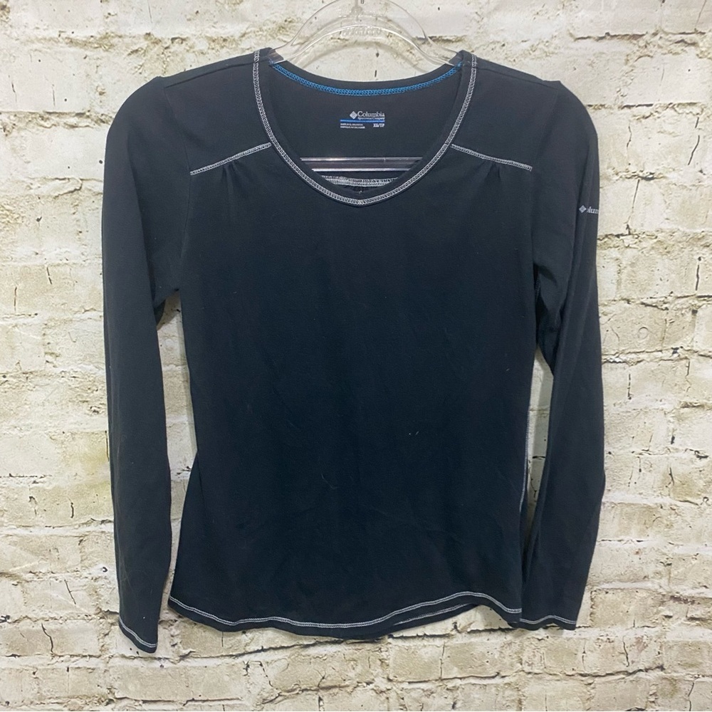 Columbia Black White Stitching Soft Long Sleeve Base Layer Top